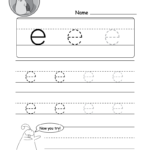 Kids Can Trace The Small Letter "e" In Different Sizes In Throughout Alphabet Tracing Letter E
