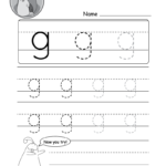 Kids Can Trace The Small Letter "g" In Different Sizes In Within A Letter Tracing