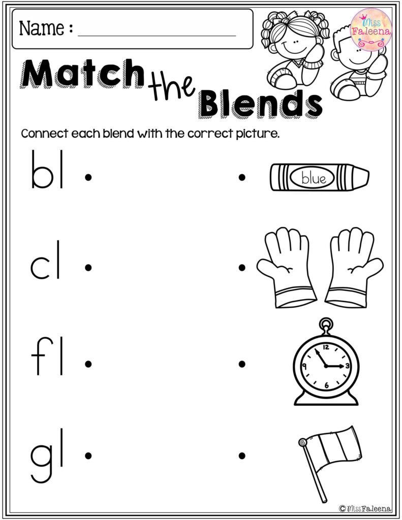 Kids Problems Cow Worksheets For Kindergarten Free Blends Regarding Alphabet Blends Worksheets
