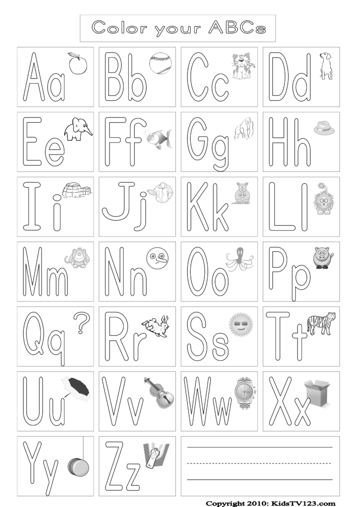 Kidstv123   Coloring Pages | Abc Coloring Pages, Abc With Alphabet Worksheets To Color