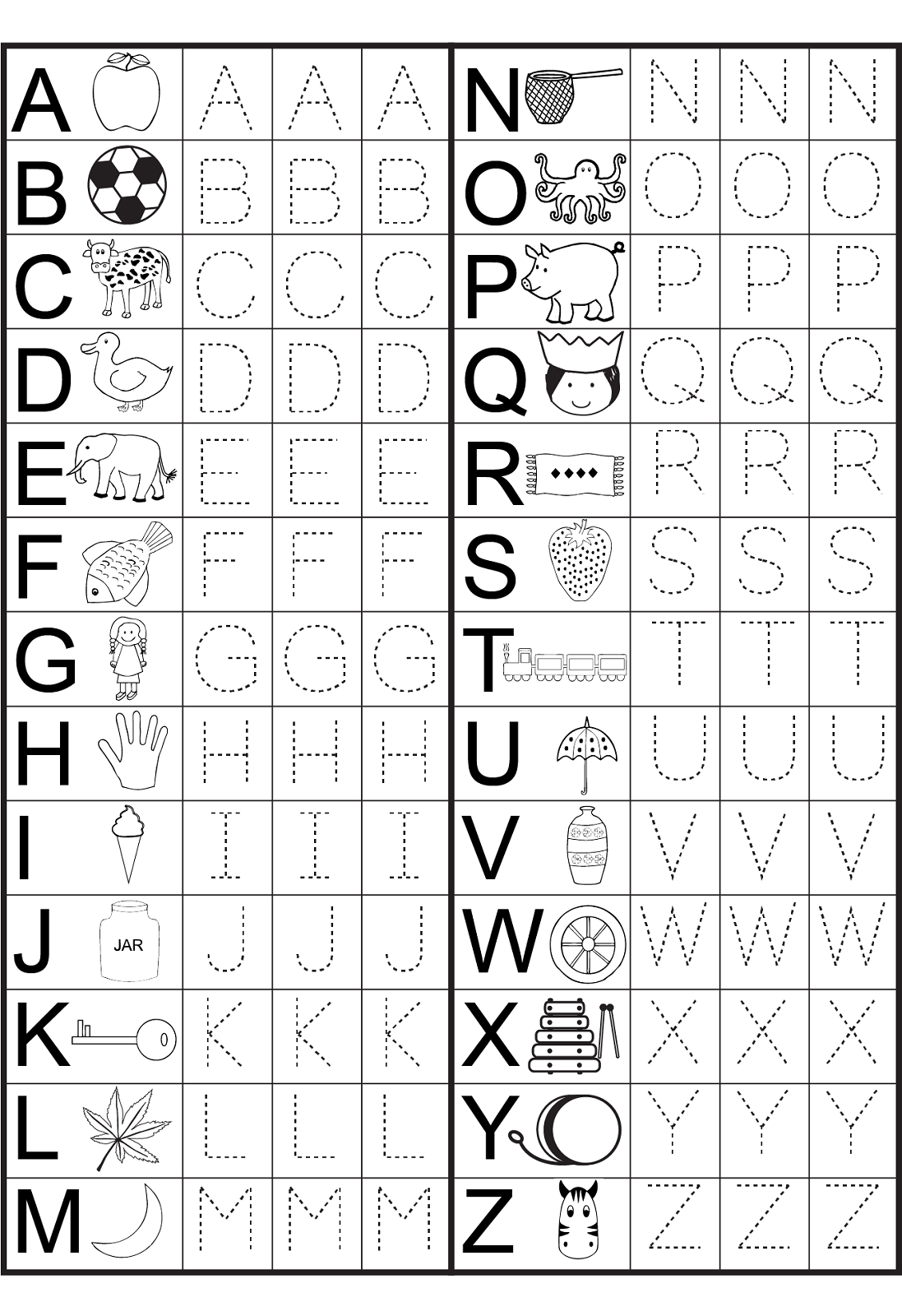 Kindergarten Alphabet Worksheets Printable | Preschool