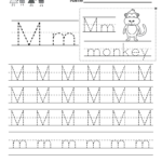 Kindergarten Letter M Writing Practice Worksheet. This