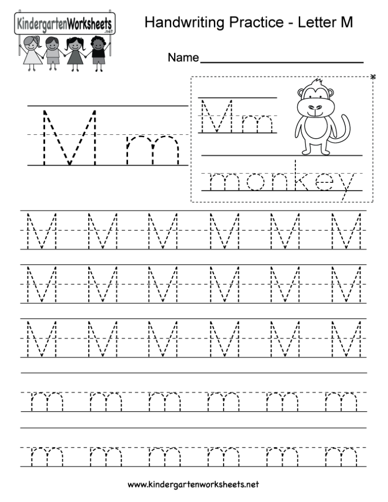 Kindergarten Letter M Writing Practice Worksheet. This Kindergarten Letter M Writing Practice Worksheet. This