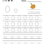 Kindergarten Letter O Writing Practice Worksheet Printable Pertaining To Letter 0 Tracing