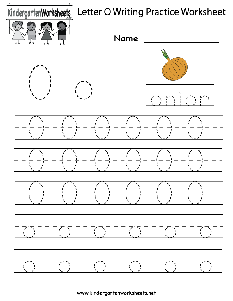 Kindergarten Letter O Writing Practice Worksheet Printable pertaining to Letter 0 Tracing