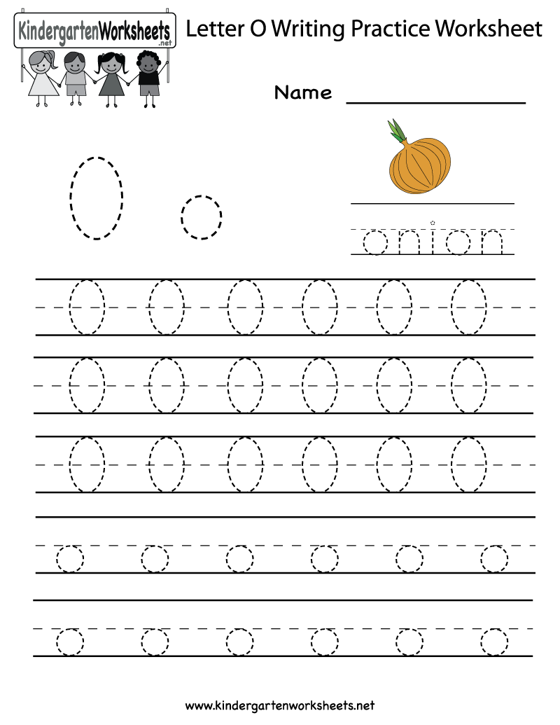 Kindergarten Letter O Writing Practice Worksheet Printable with Letter O Worksheets For Kindergarten Pdf