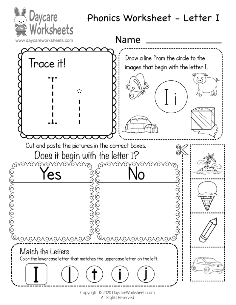 Kindergarten Phonics Worksheets Beginning Sounds I Worksheet