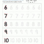 Kindergarten Printable Worksheets   Writing Numbers To 10