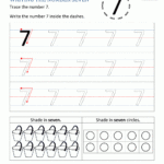 Kindergarten Printable Worksheets   Writing Numbers To 10