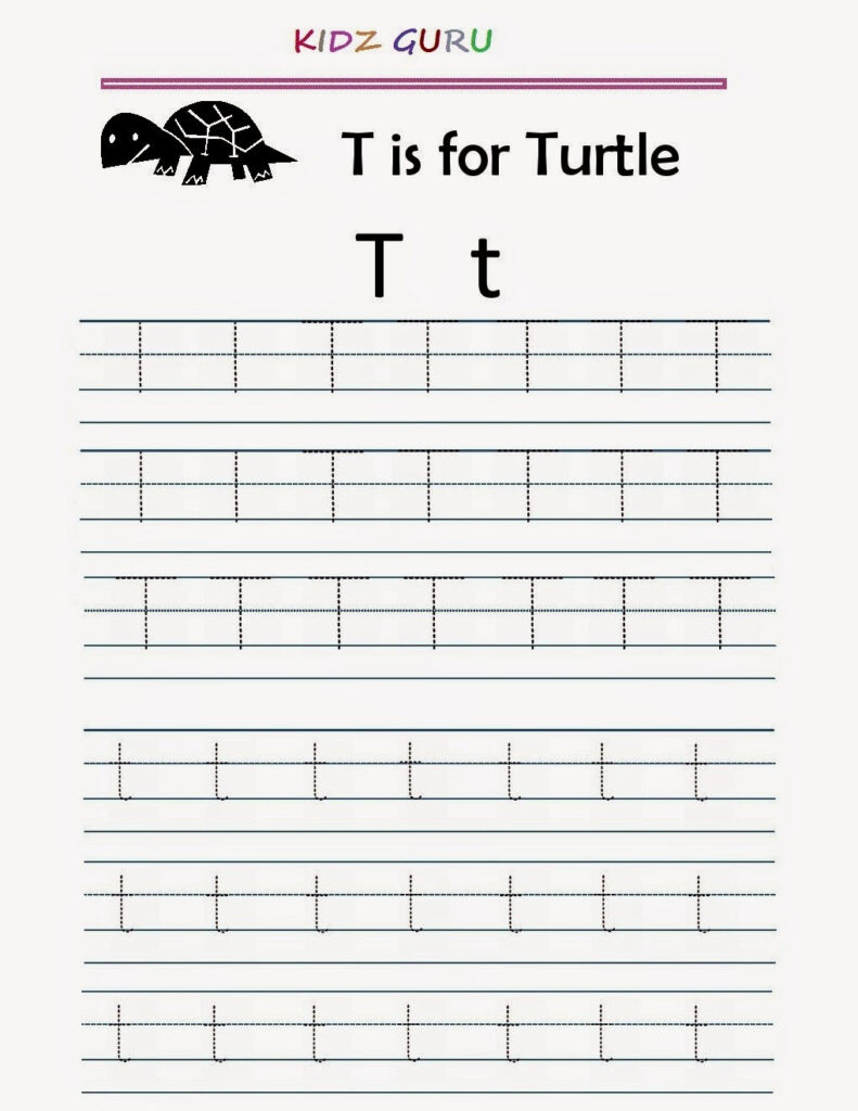 Kindergarten Worksheets: Printable Tracing Worksheet Regarding Letter T Tracing Sheet