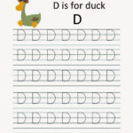 Kindergarten Worksheets: Printable Tracing Worksheets For Alphabet D Tracing