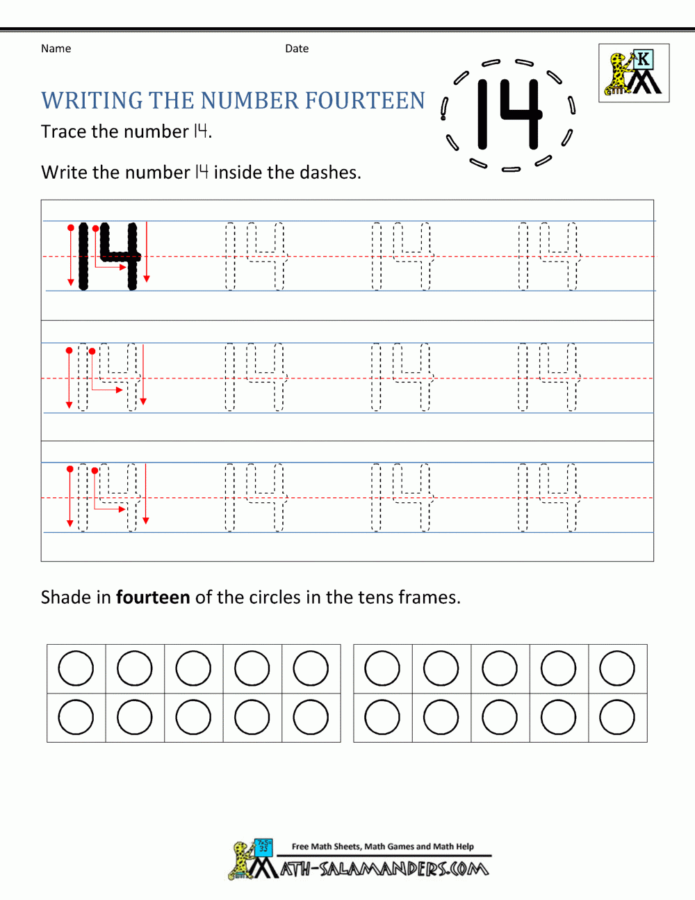 Kindergarten Writing Worksheets - Numbers To 11 To 20