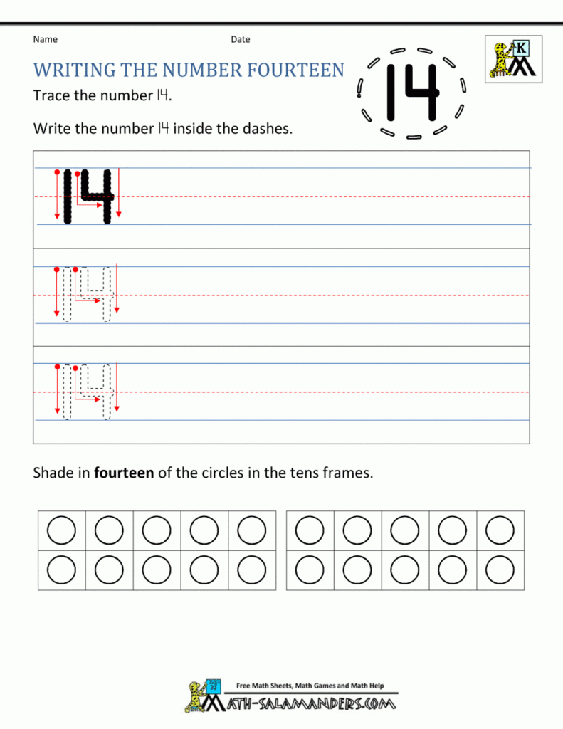 Kindergarten Writing Worksheets   Numbers To 11 To 20