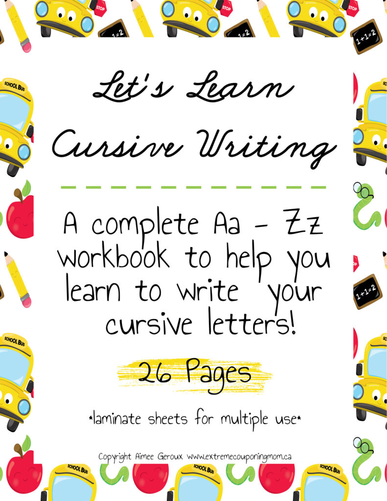 Learning Cursive Writing For Kids   Extreme Couponing Mom