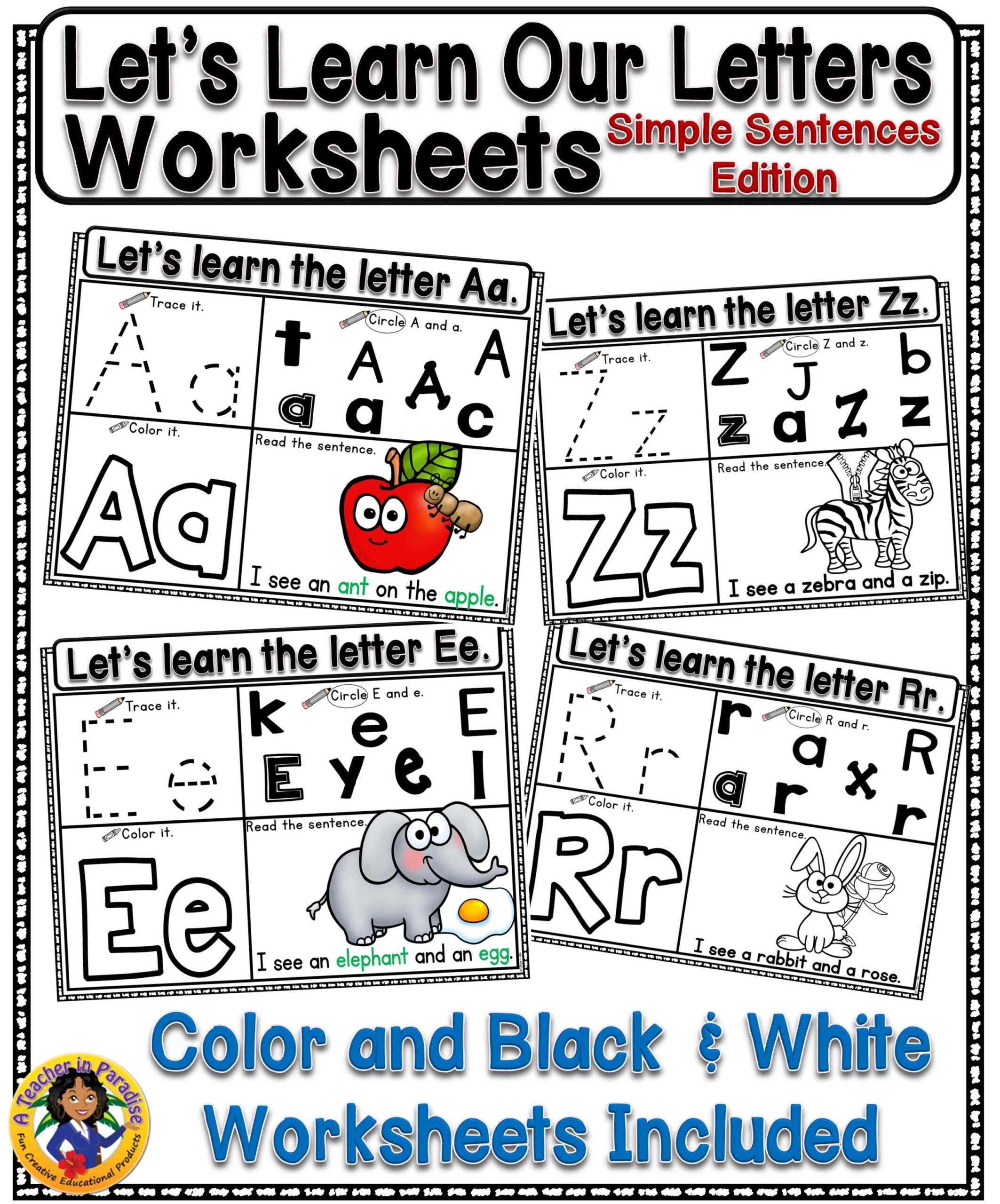 Let&amp;#039;s Learn Our Letters {Simple Sentences Edition} | Simple regarding Alphabet Worksheets For Young Learners