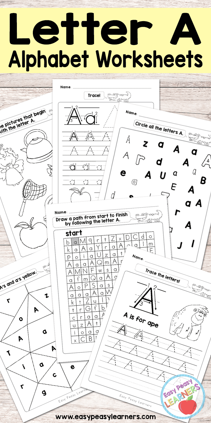 Letter A Worksheets - Alphabet Series - Easy Peasy Learners with A Letter Worksheets