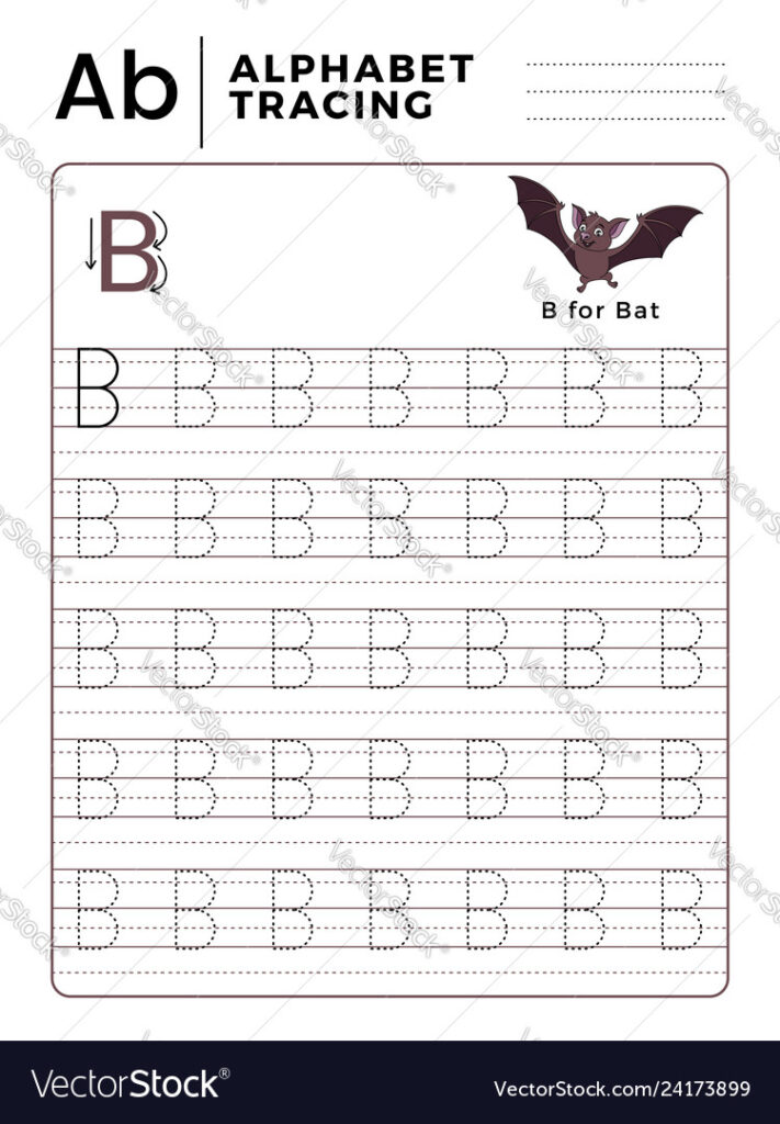 Letter B Alphabet Tracing Book With Example And Regarding Alphabet Tracing Images