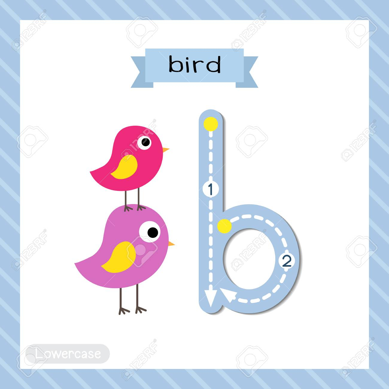 Letter B Lowercase Cute Children Colorful Zoo And Animals Abc.. for Alphabet Tracing Flashcards