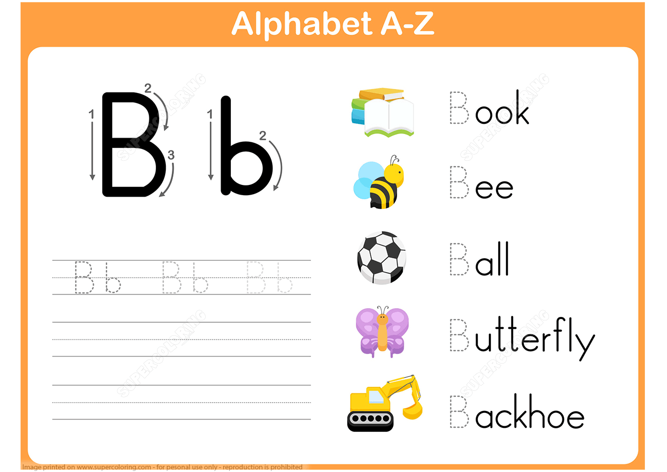 Letter B Tracing Worksheet | Free Printable Puzzle Games pertaining to Letter B Tracing Worksheets Free