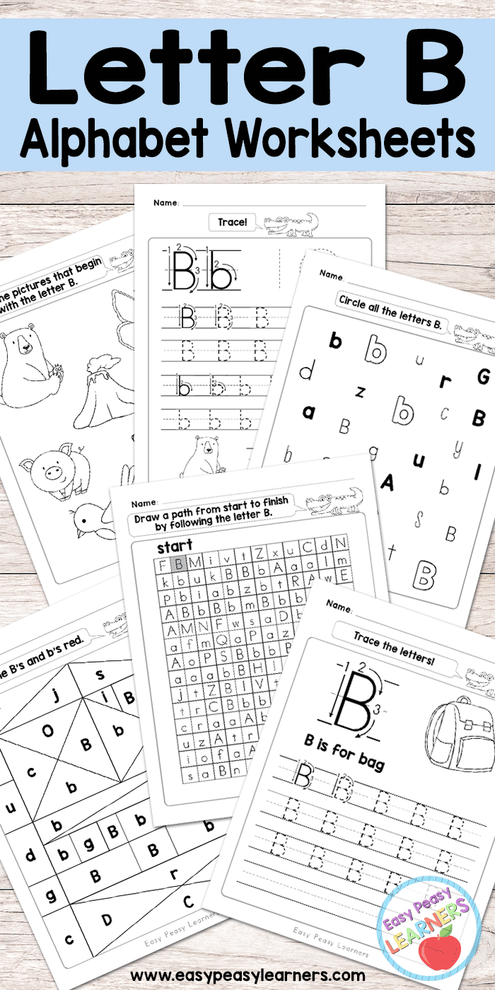 Letter B Worksheets - Alphabet Series - Easy Peasy Learners inside Letter B Tracing Worksheets Free