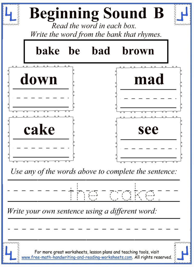 Letter B Worksheets With Letter B Worksheets For 1St Grade