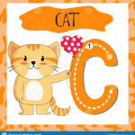Letter C Uppercase Cute Children Colorful Zoo And Animals With Regard To Alphabet Tracing Flashcards