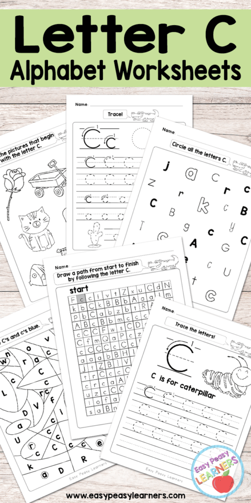 Letter C Worksheets   Alphabet Series   Easy Peasy Learners Inside Letter C Worksheets Free