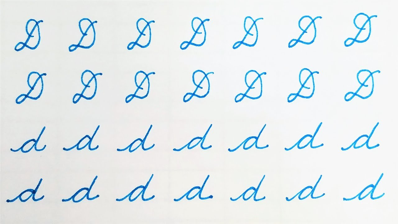 Letter D - Learn To Write Cursive Calligraphy Letter D