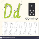 Letter D Tracing Alphabet Worksheets Illustration Stock With Alphabet Domino Worksheets