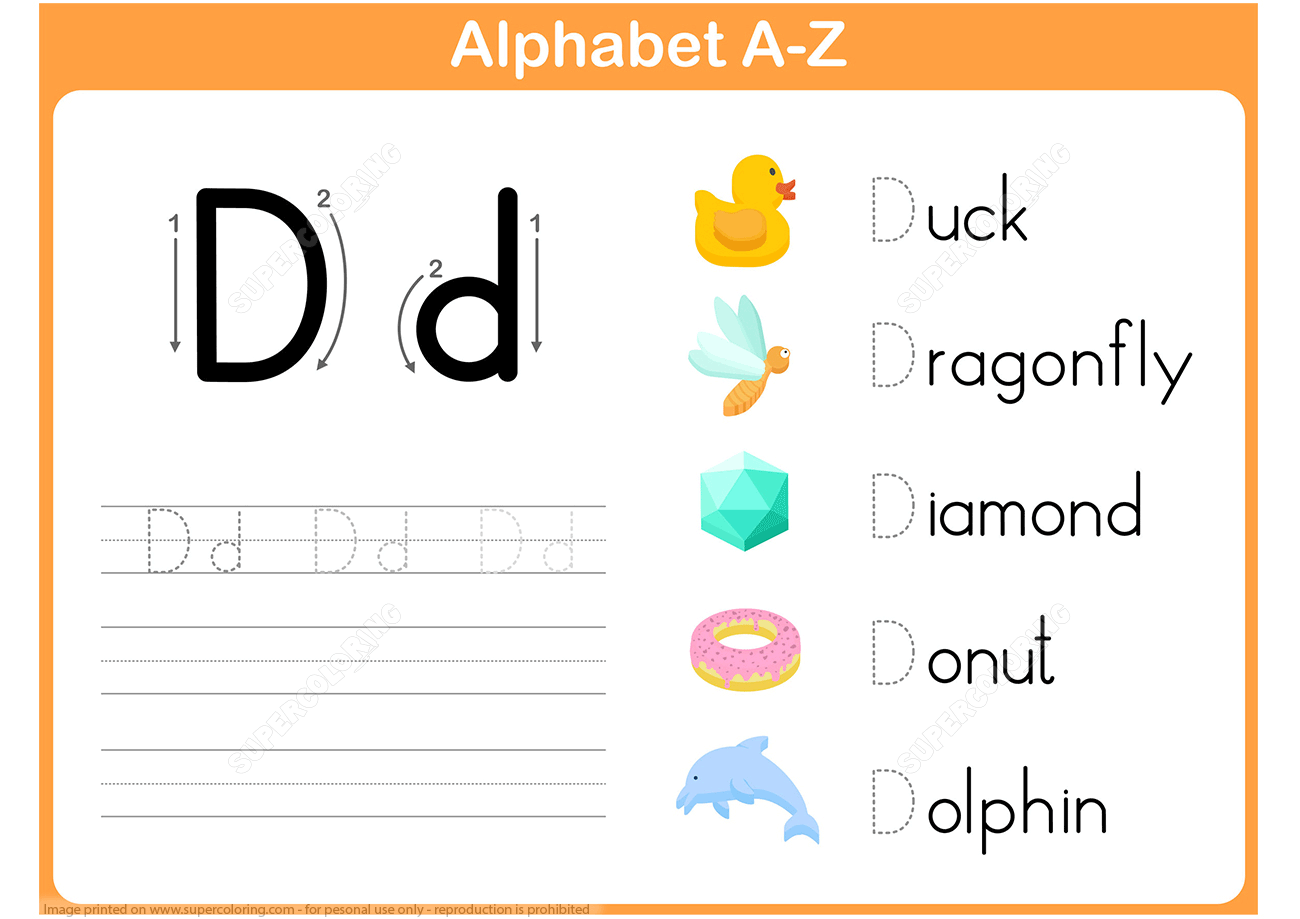 Letter D Tracing Worksheet | Free Printable Puzzle Games pertaining to Letter D Tracing Worksheets Free