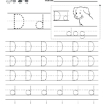 Letter D Writing Practice Worksheet   Free Kindergarten Pertaining To Alphabet D Worksheets