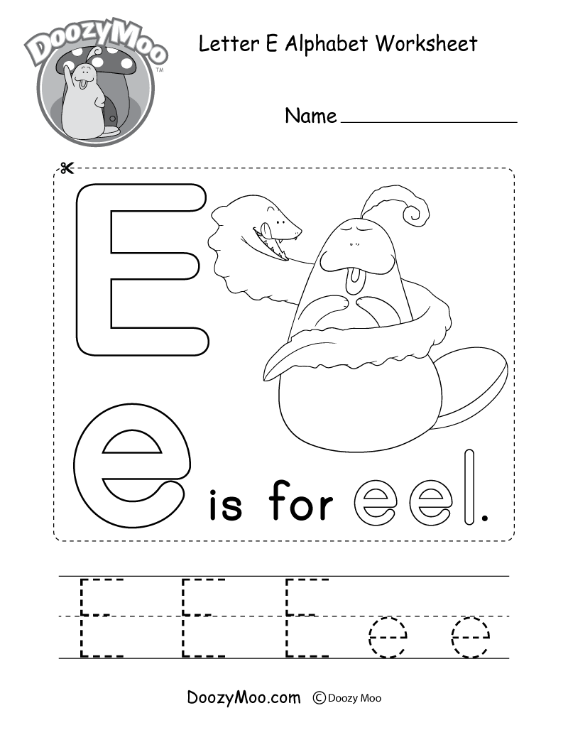 Letter E Alphabet Activity Worksheet - Doozy Moo intended for Alphabet E Worksheets Kindergarten