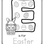 Letter E Is For Easter Trace And Color Printable Free Regarding Letter E Tracing Preschool