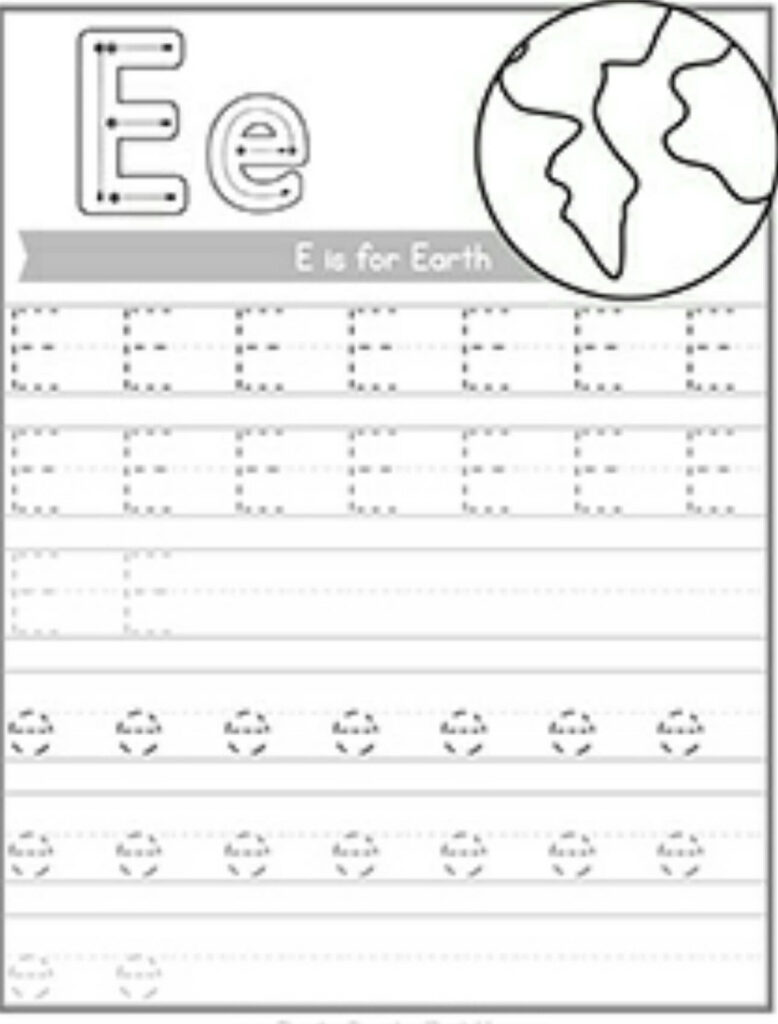 Letter E Tracing Worksheets Throughout E Letter Tracing