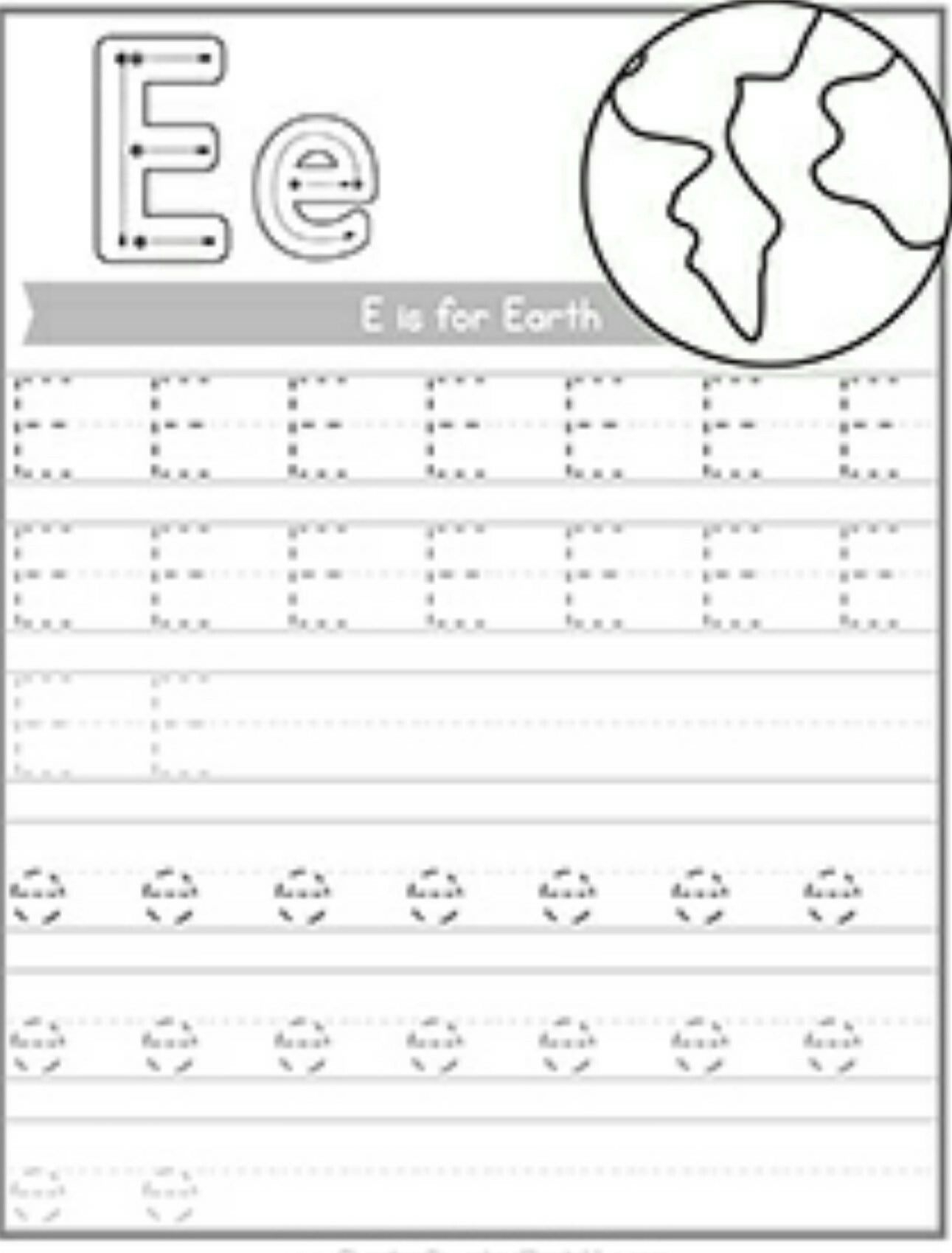 Letter E Tracing Worksheets throughout E Letter Tracing