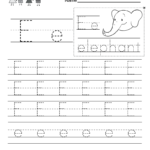 Letter E Writing Practice Worksheet   Free Kindergarten Regarding Letter E Worksheets Printable