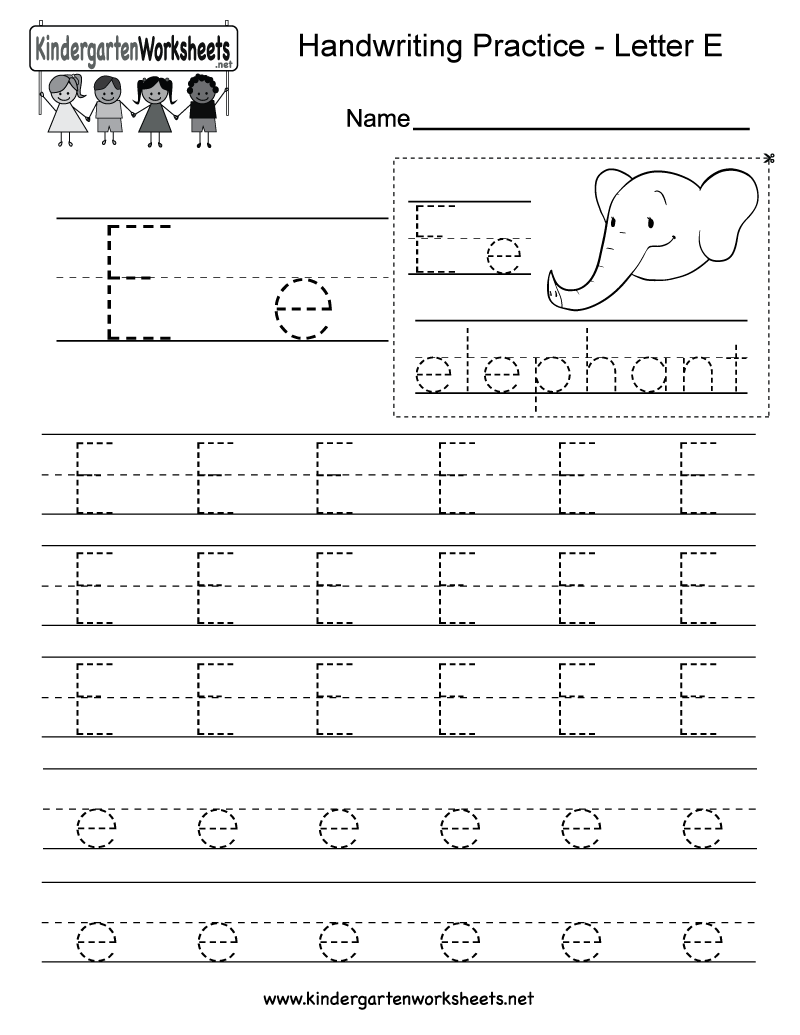 Letter E Writing Practice Worksheet. This Series Of within Letter E Tracing Sheets