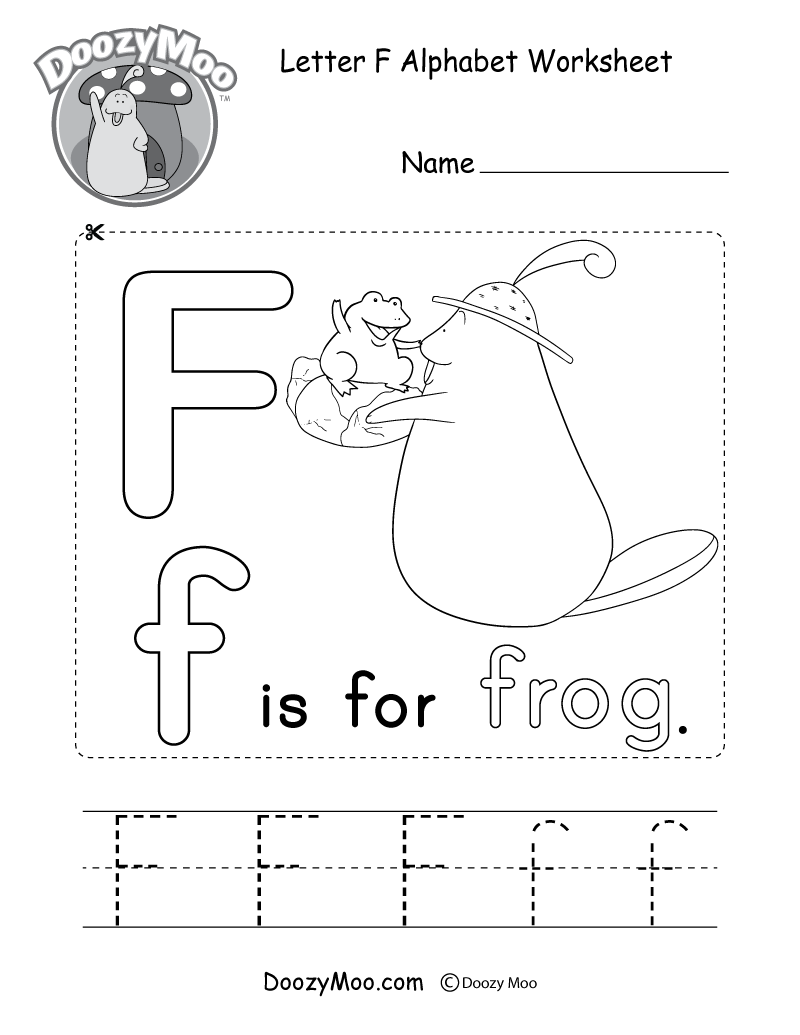 Letter F Alphabet Activity Worksheet - Doozy Moo pertaining to Letter F Worksheets Pdf