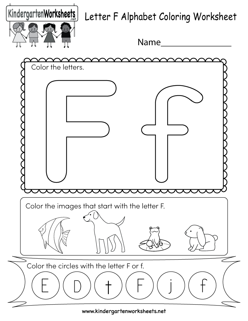 Letter F Coloring Worksheet - Free Kindergarten English with Letter F Worksheets Pdf