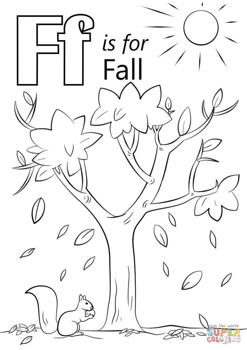 Letter F Is For Fall Coloring Page | Free Printable Coloring with regard to Letter F Worksheets Coloring Page