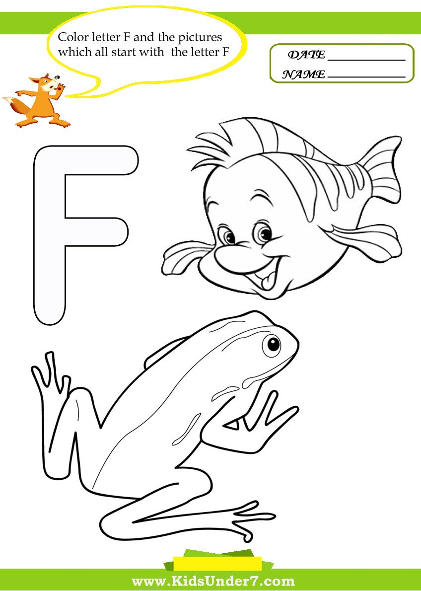 Letter F Worksheets And Coloring Pages | Alphabet Coloring for Letter F Worksheets Coloring Page