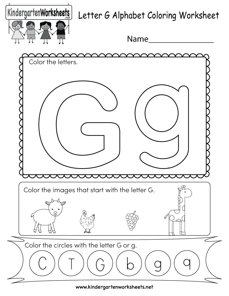 Letter G Coloring Worksheet - Free Kindergarten English throughout G Letter Worksheets