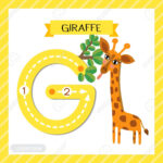Letter G Uppercase Cute Children Colorful Zoo And Animals Abc.. Intended For Alphabet Tracing Flashcards