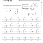 Letter G Writing Practice Worksheet   Free Kindergarten Pertaining To Letter G Tracing Printable