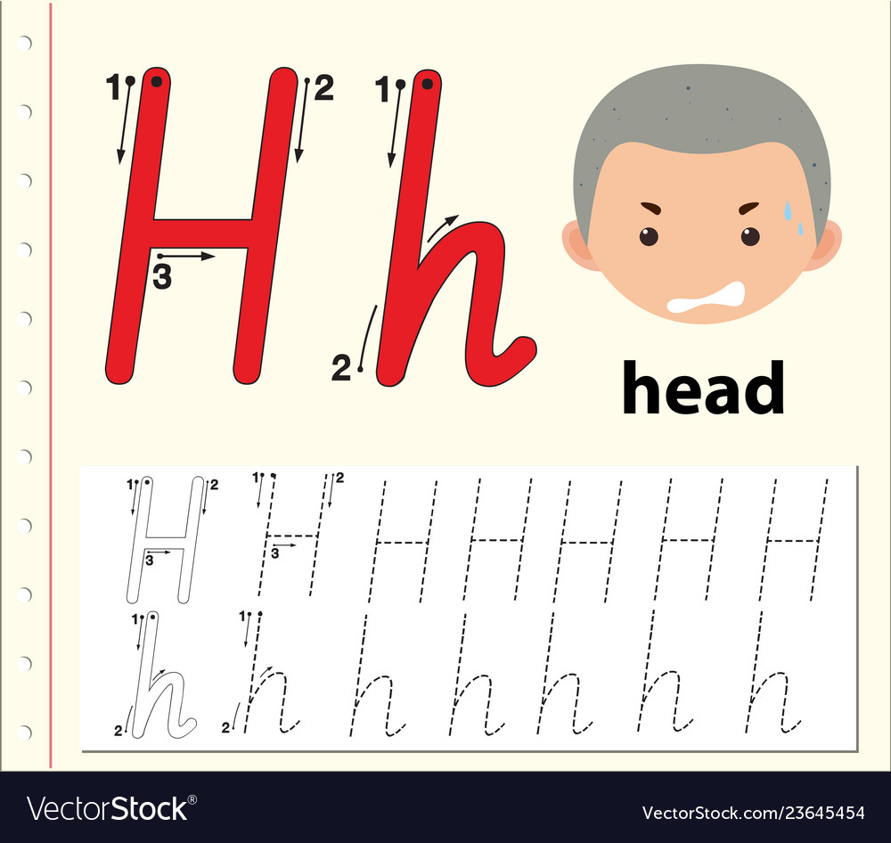 Letter H Tracing Alphabet Worksheets within Letter H Alphabet Worksheets