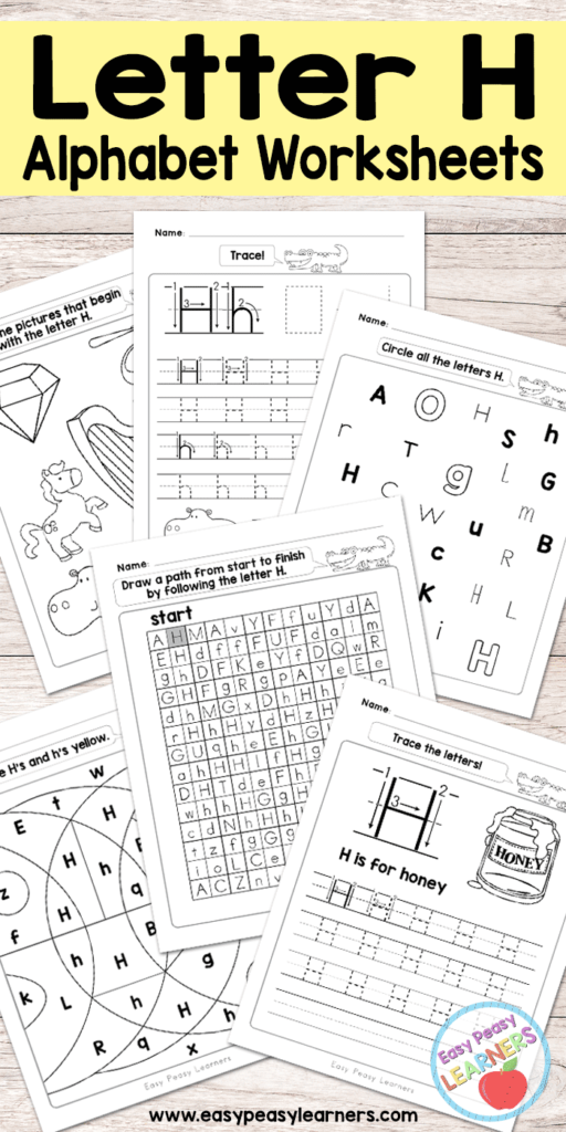 Letter H Worksheets   Alphabet Series   Easy Peasy Learners Within Letter H Alphabet Worksheets