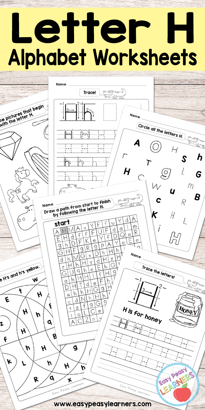 Letter H Worksheets - Alphabet Series - Easy Peasy Learners within Letter H Alphabet Worksheets