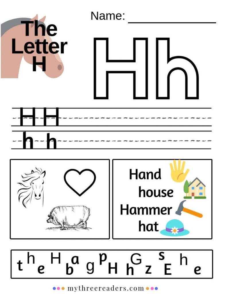 Letter H Worksheets, Songs, Activities &amp;amp; Freebies For for Letter H Worksheets Twisty Noodle