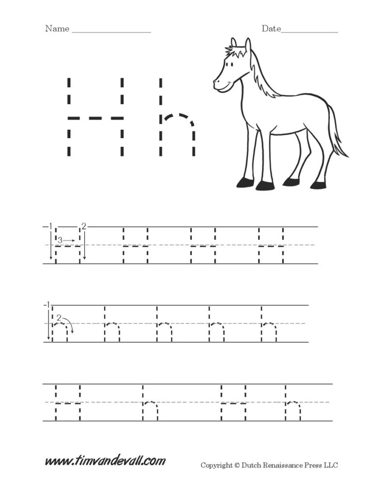 Letter H Worksheets With Letter H Tracing Worksheets For Preschool