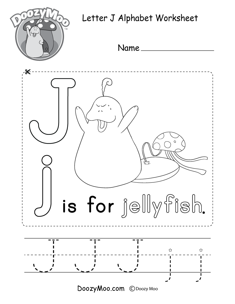 Letter J Alphabet Activity Worksheet - Doozy Moo regarding Letter J Worksheets For Preschool